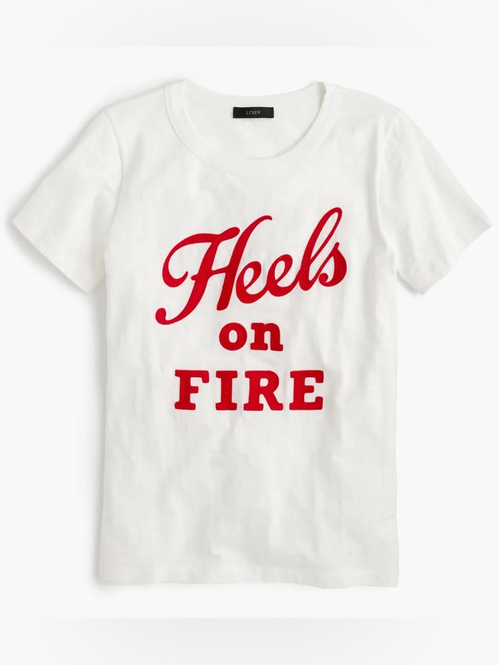 J. Crew Collectors Heels on Fire Graphic T Shirt Size Small 100% Cotton